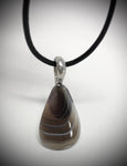 Pendant, Botswana Agate Teardrop, Pewter Beaver Tail, One of A Kind Finds