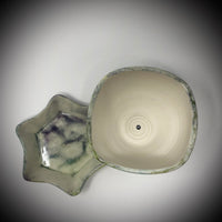Pottery Bubble Glazed Square Flower Pot with Hexagon Tray (2 pieces) SPFP29, SOLD