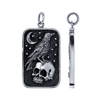Sterling Silver, .925, Skull and Raven Pendant, SS618875