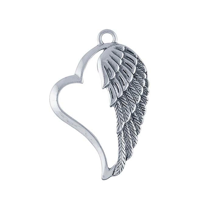 Sterling Silver, .925, Angel Wing Heart, SS925314