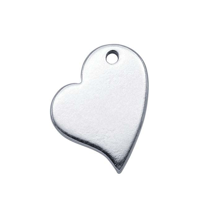 Sterling Silver, .925, Droopy Heart Charm, SS926665