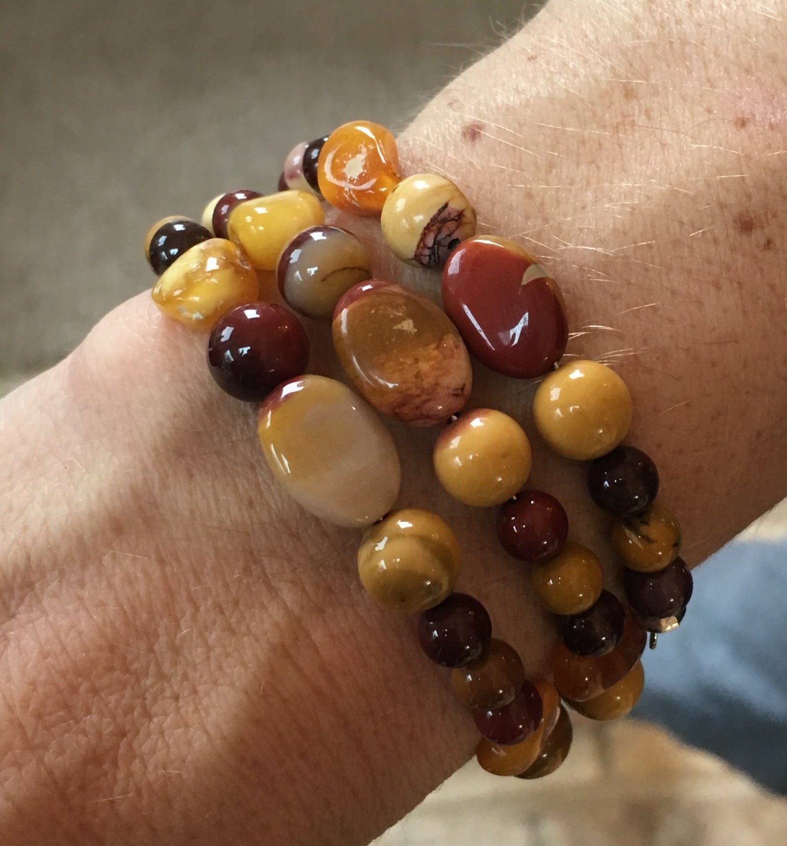 Amber and Mookaite Bracelet