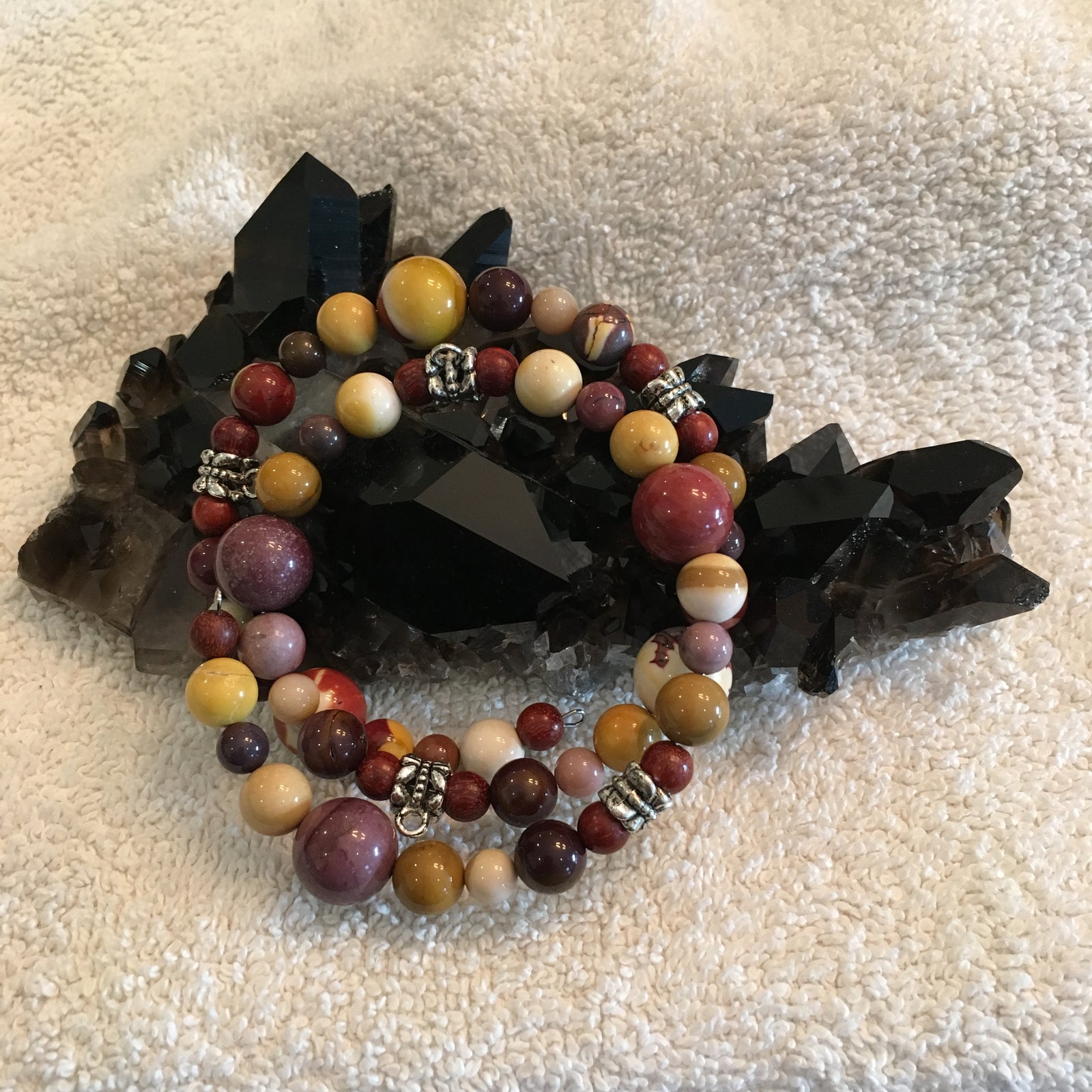 Mookaite and Red Sandalwood Bracelet
