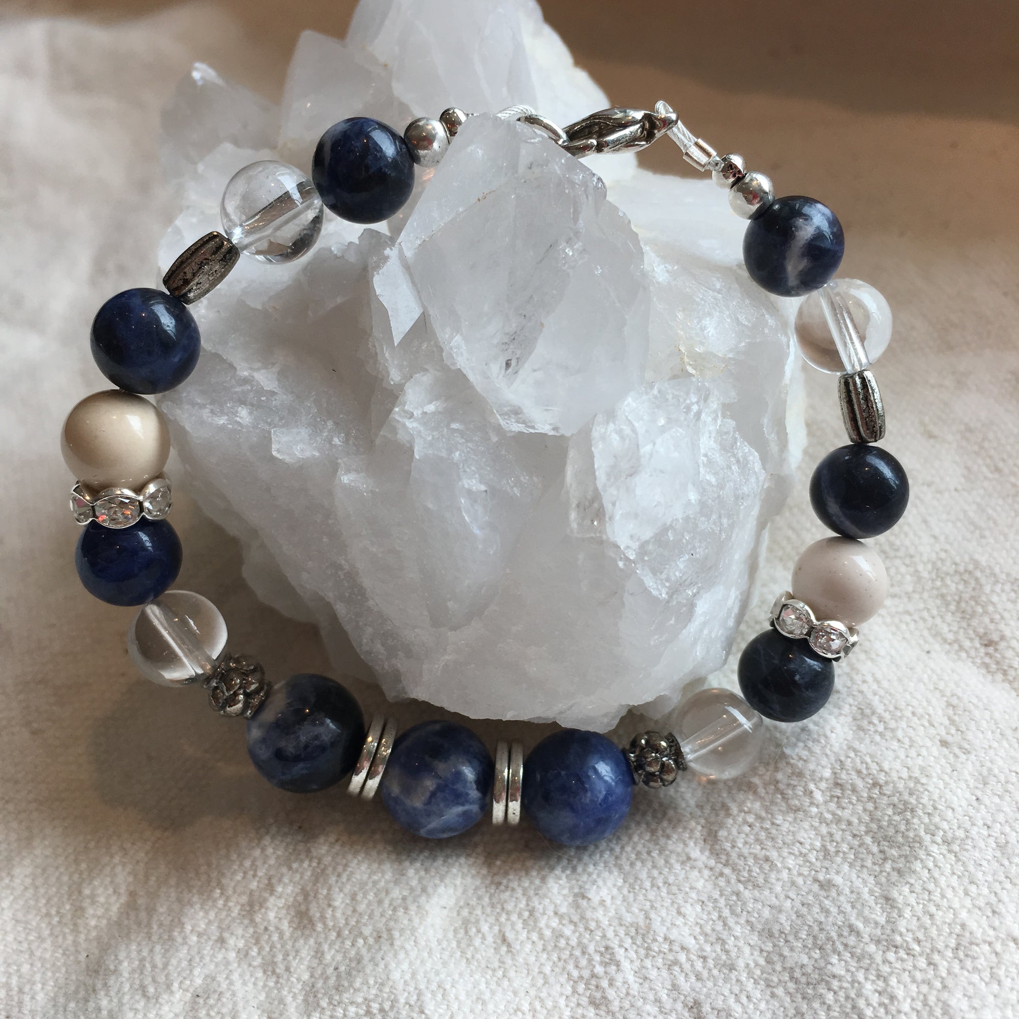 Sodalite, Clear Quartz, Mookaite Bracelet