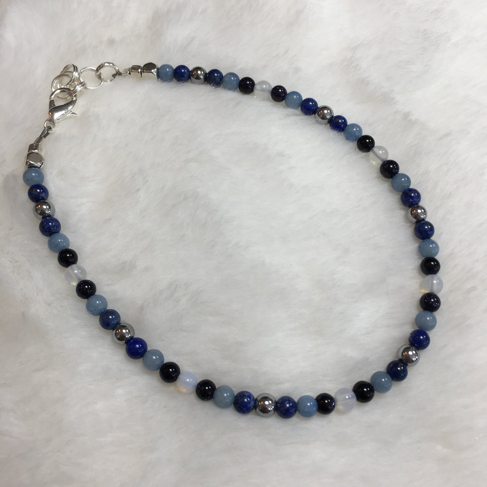Blue Goldstone, Opalite, Silver Hematite, Lapis Candy, Lapis Lazuli
