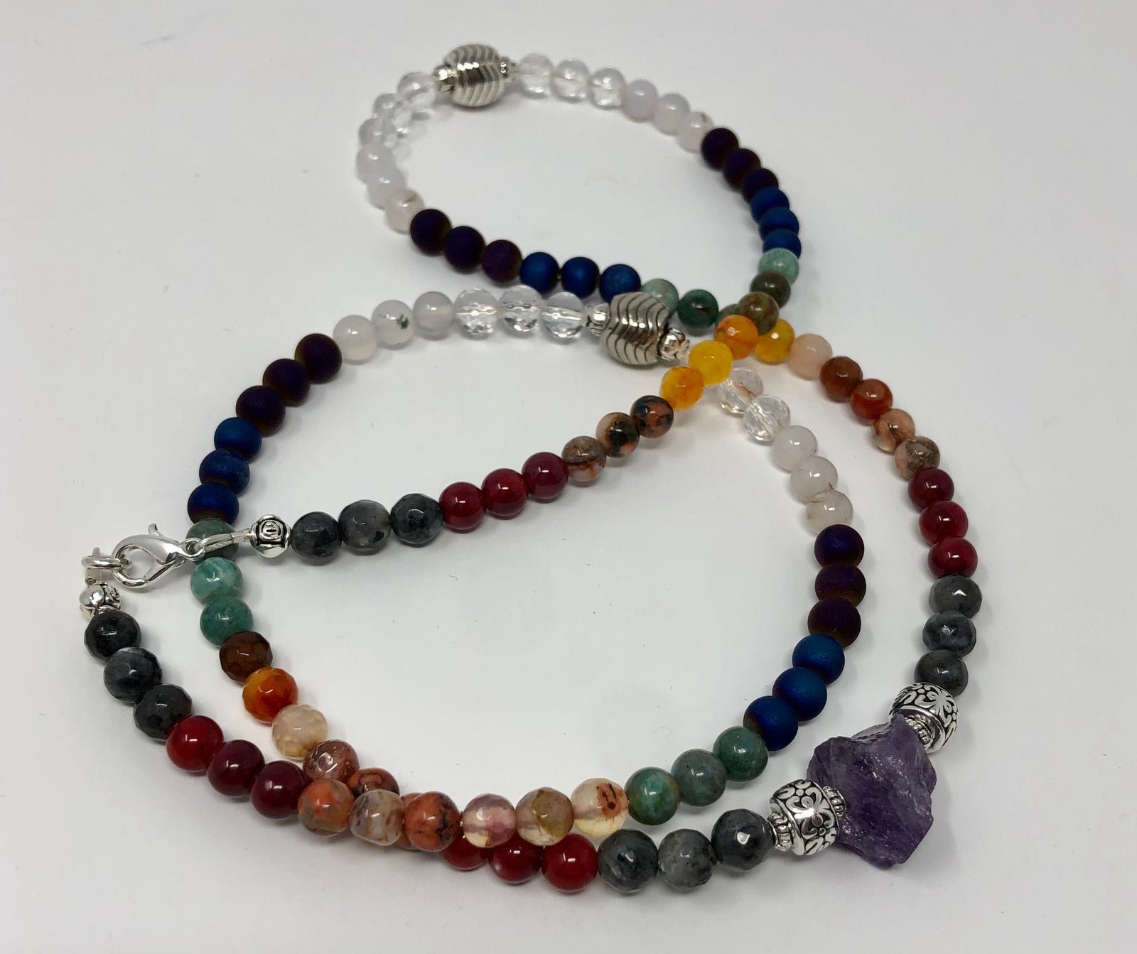 MALA NECKLACE, RAW AMETHYST GURU