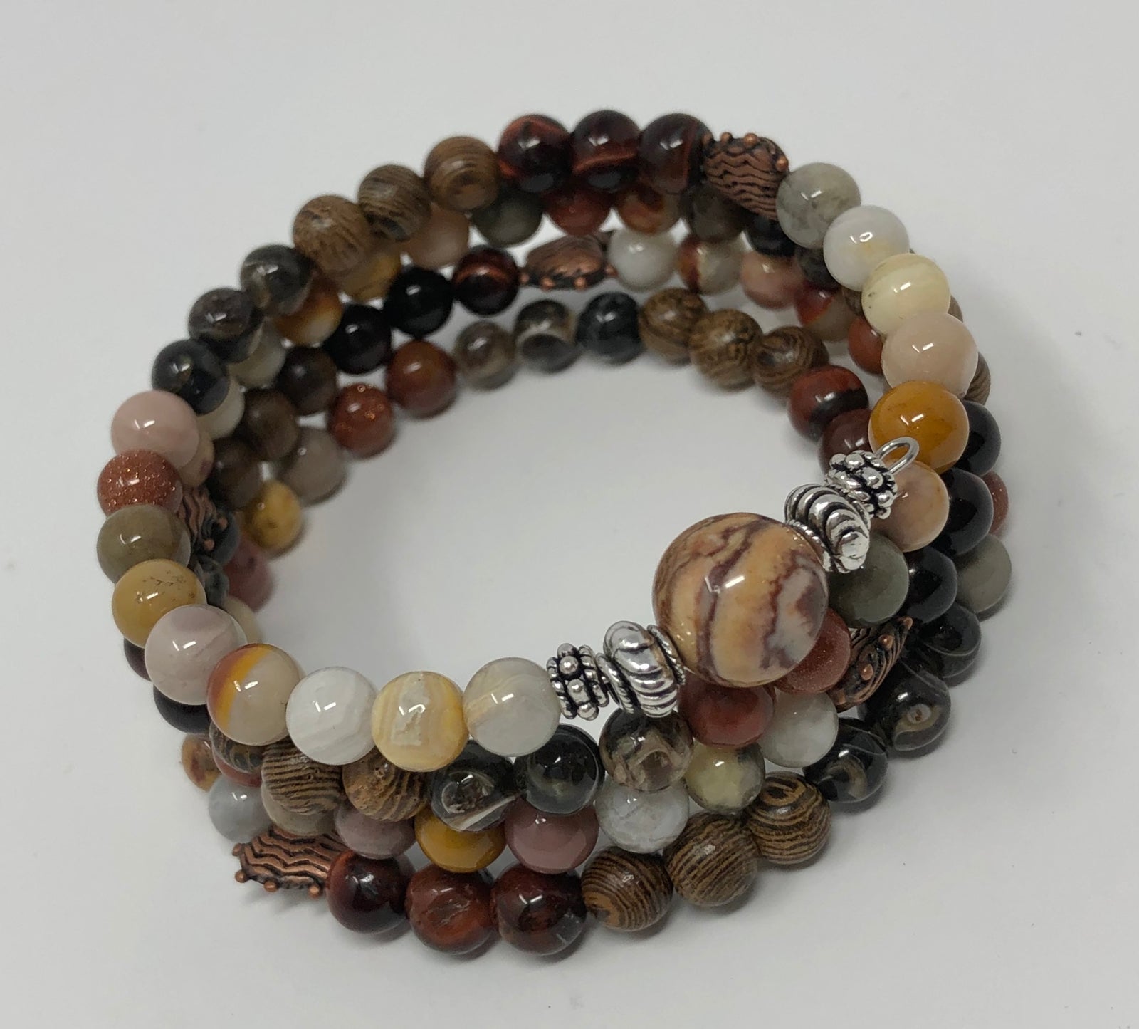 MALA BRACELET, BROWN ZEBRA JASPER GURU