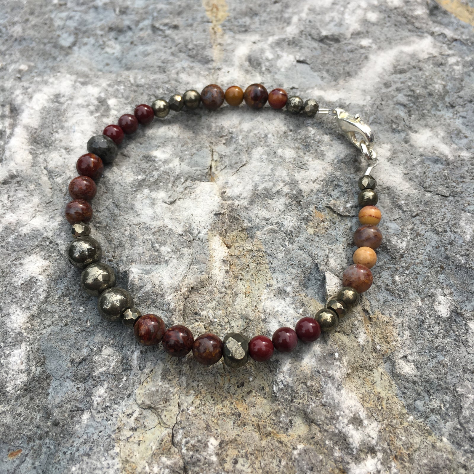Pietersite, Mookaite, Pyrite Bracelet
