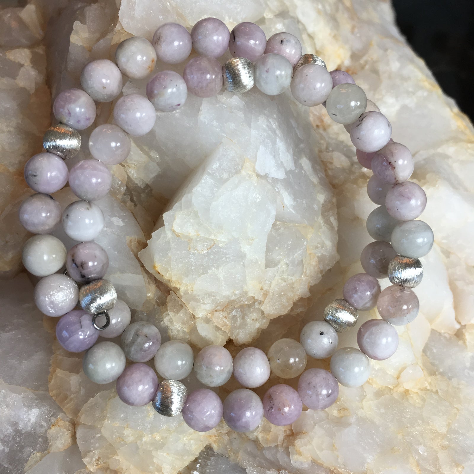 Kunzite and Sterling Silver Bracelet