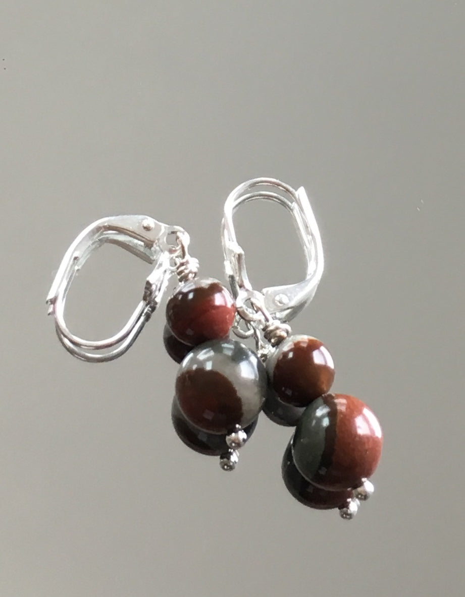 Polychrome Jasper Earrings on Fleur Leverbacks