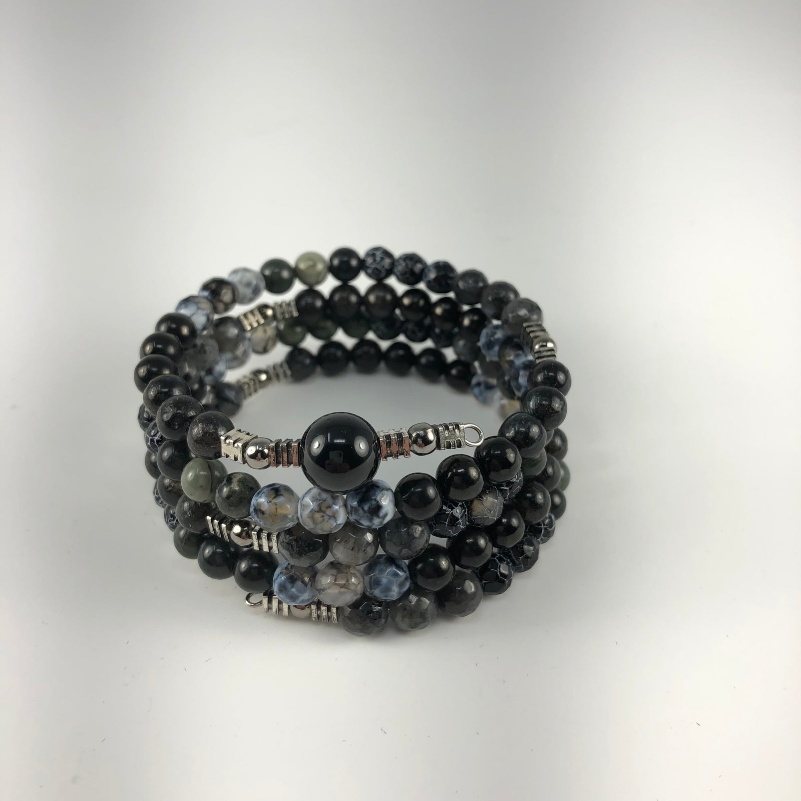 MALA BRACELET, BLACK TOURMALINE GURU STONE