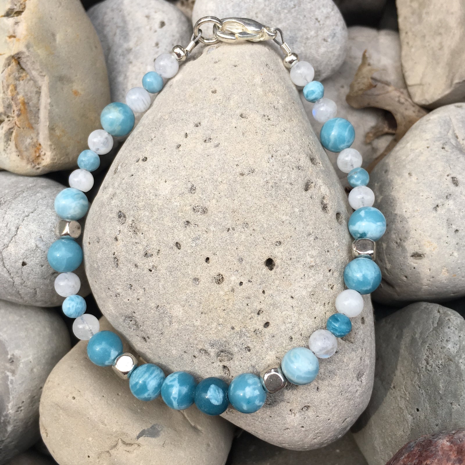Larimar and Moonstone Bracelet