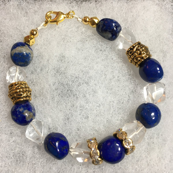 Lapis Lazuli, Clear Quartz Bracelet