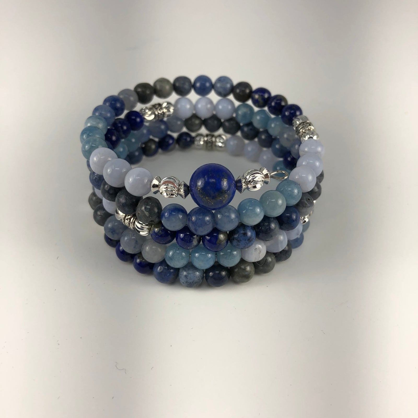 MALA BRACELET, LAPIS LAZULI GURU BEAD