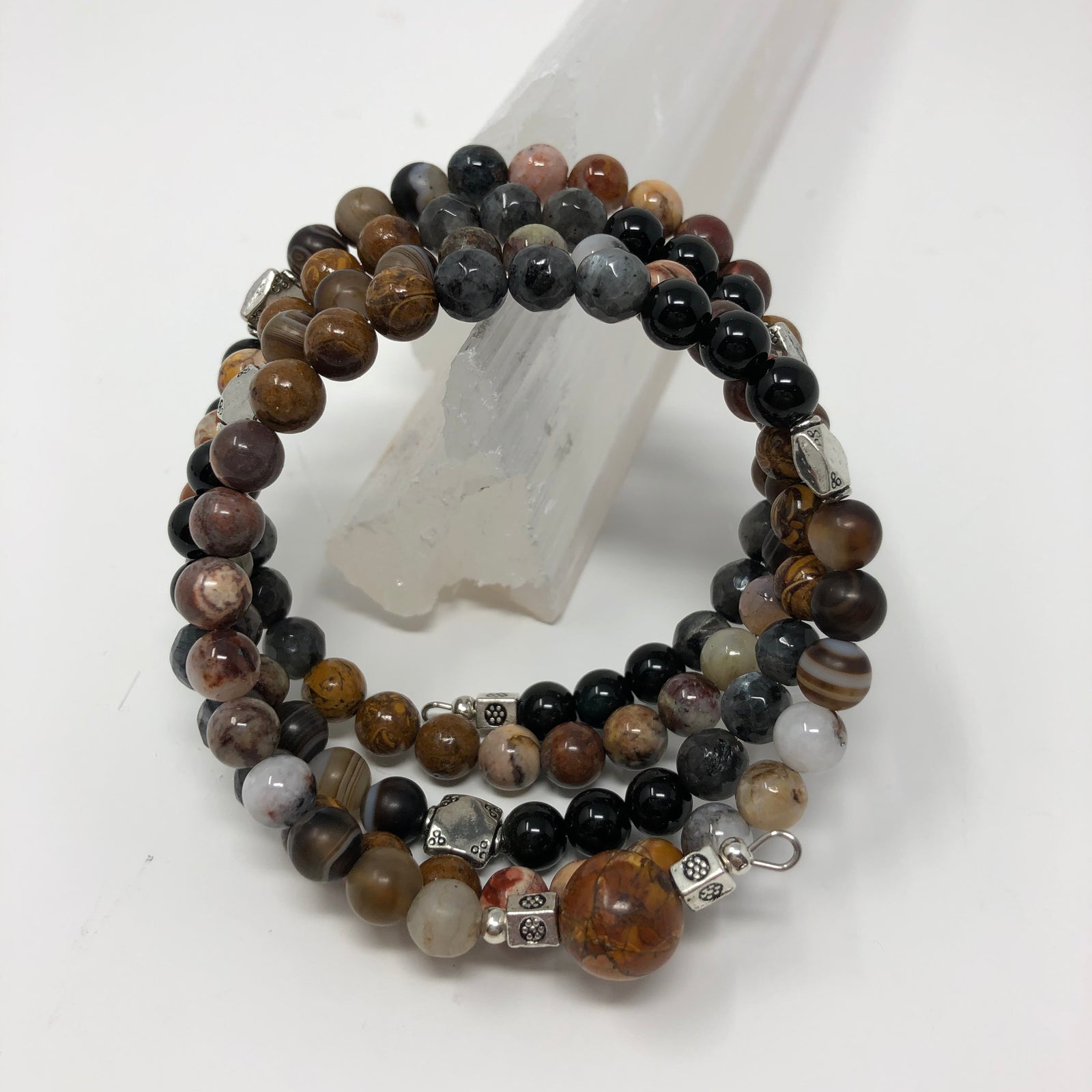 MALA BRACELET, CHERRY CREEK JASPER GURU BEAD