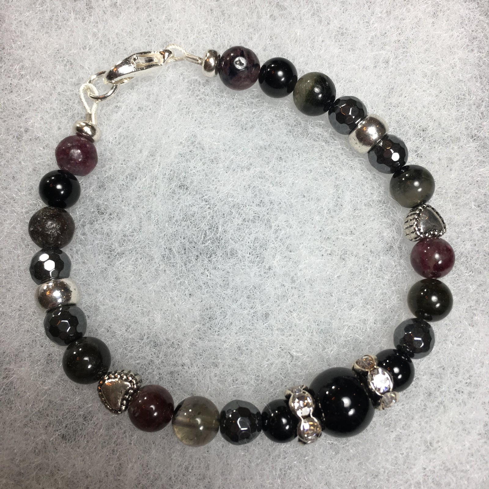 Tourmaline, Black Tourmaline and Hematite Bracelet