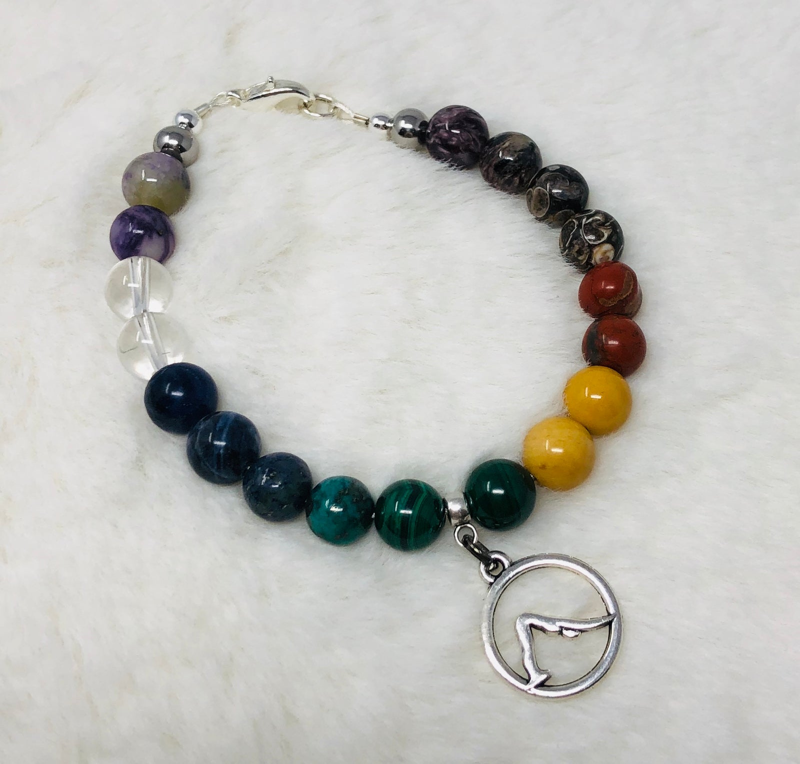 CHAKRA BRACELET, DOWN DOG CHARM