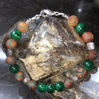 Tibetan Agate (green), Malachite Bracelet