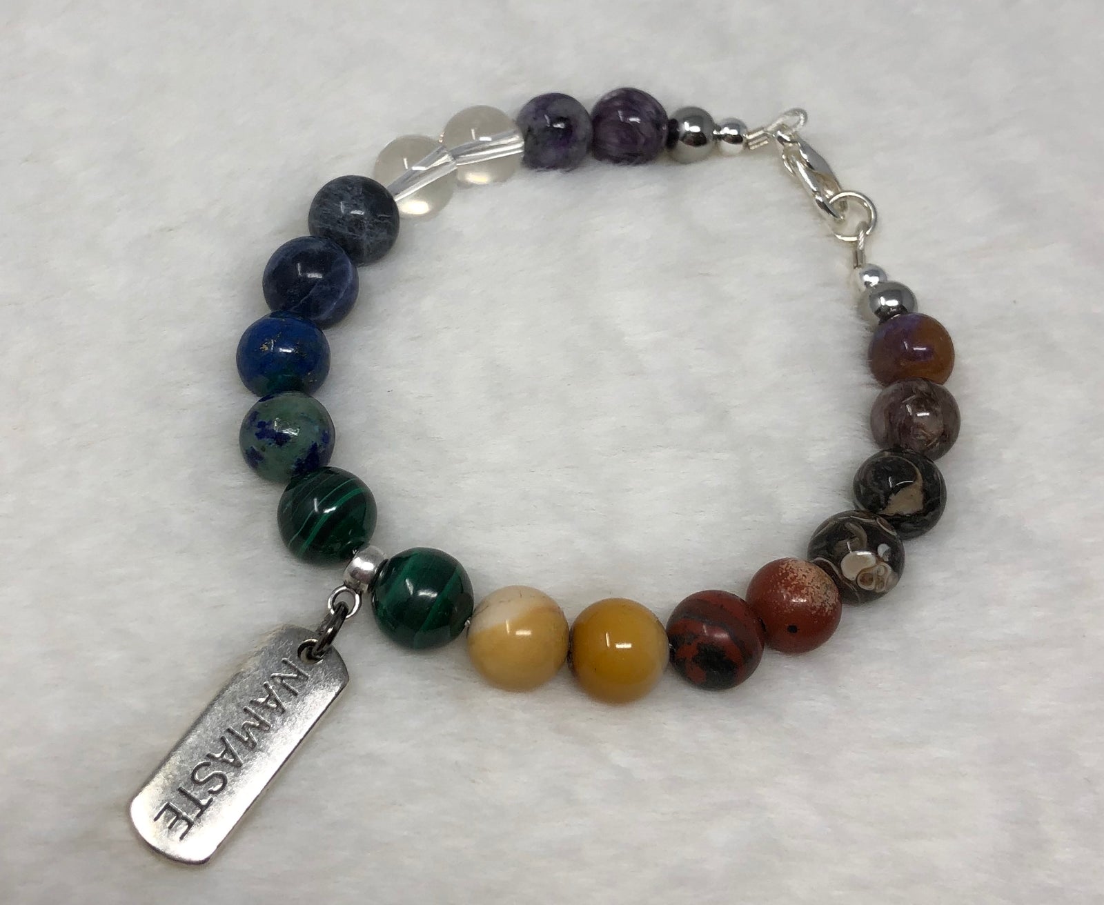 CHAKRA BRACELET, NAMASTE CHARM