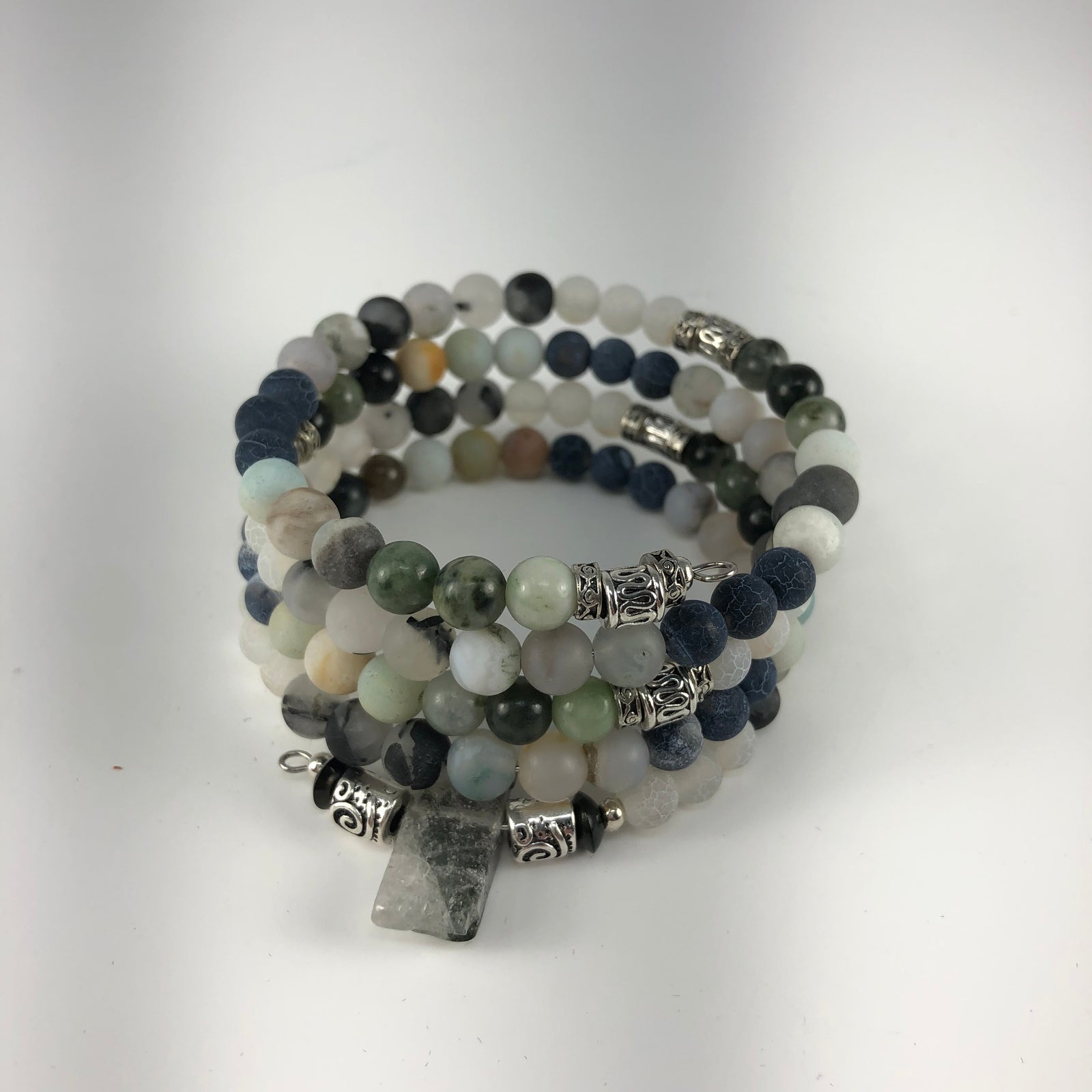 MALA BRACELET, RAW PHANTOM QUARTZ GURU