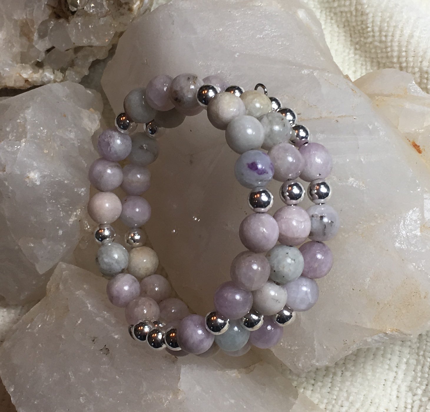 Kunzite and Sterling Silver Bracelet