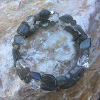 Labradorite and Clear Quartz Bracelet