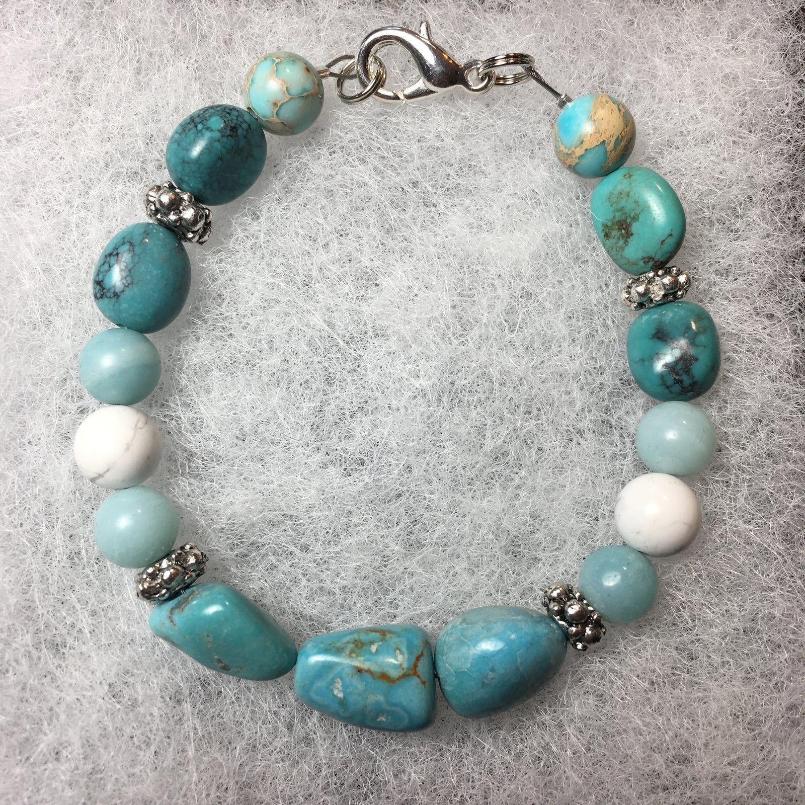 Turquoise, Amazonite, Howlite, Emperor Jasper (Dyed) Bracelet