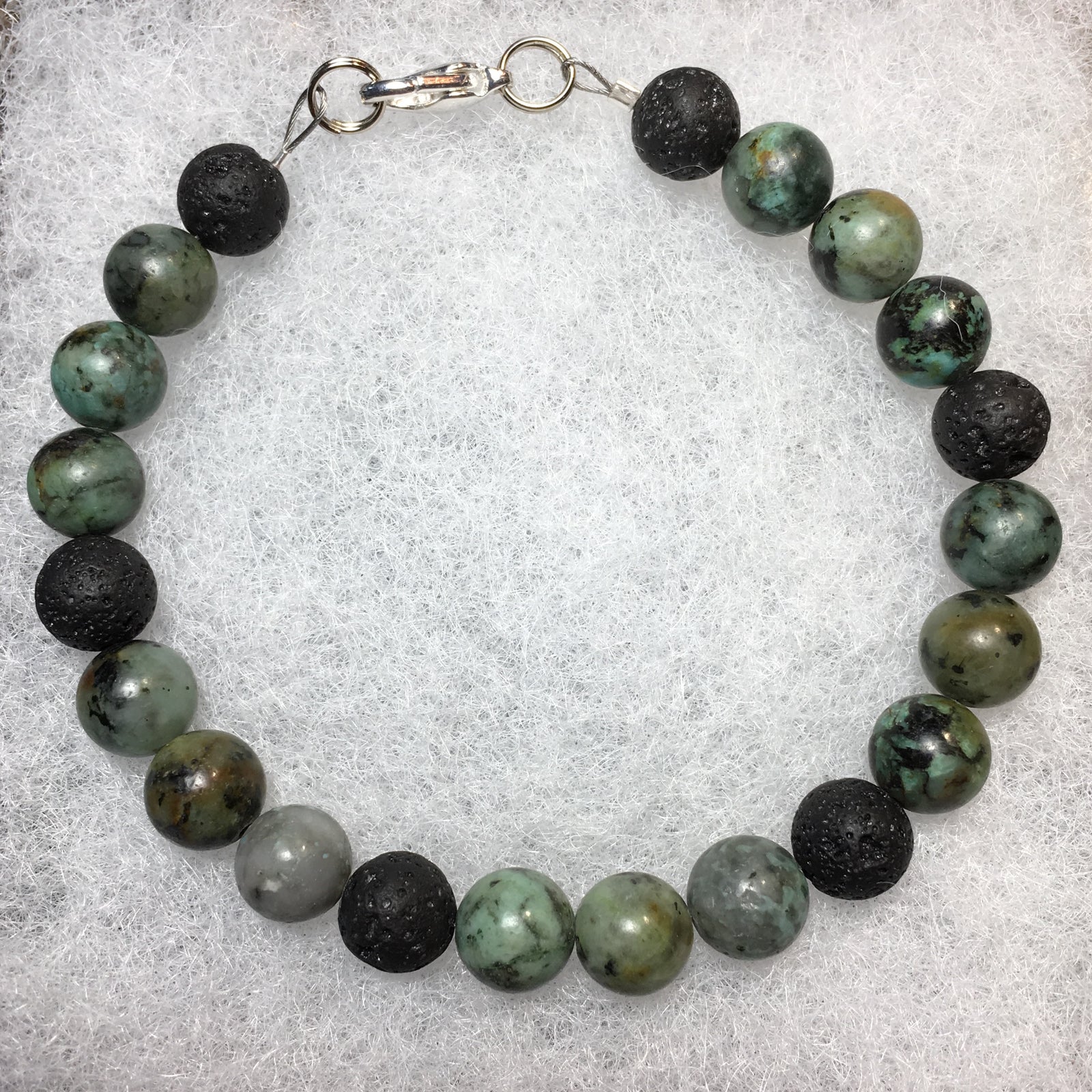 African Turquoise, Lava Rock Bracelet