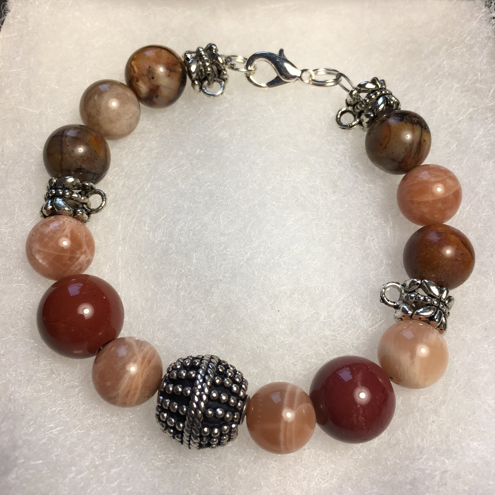 Moonstone, Mookaite, Cherry Creek Jasper Bracelet