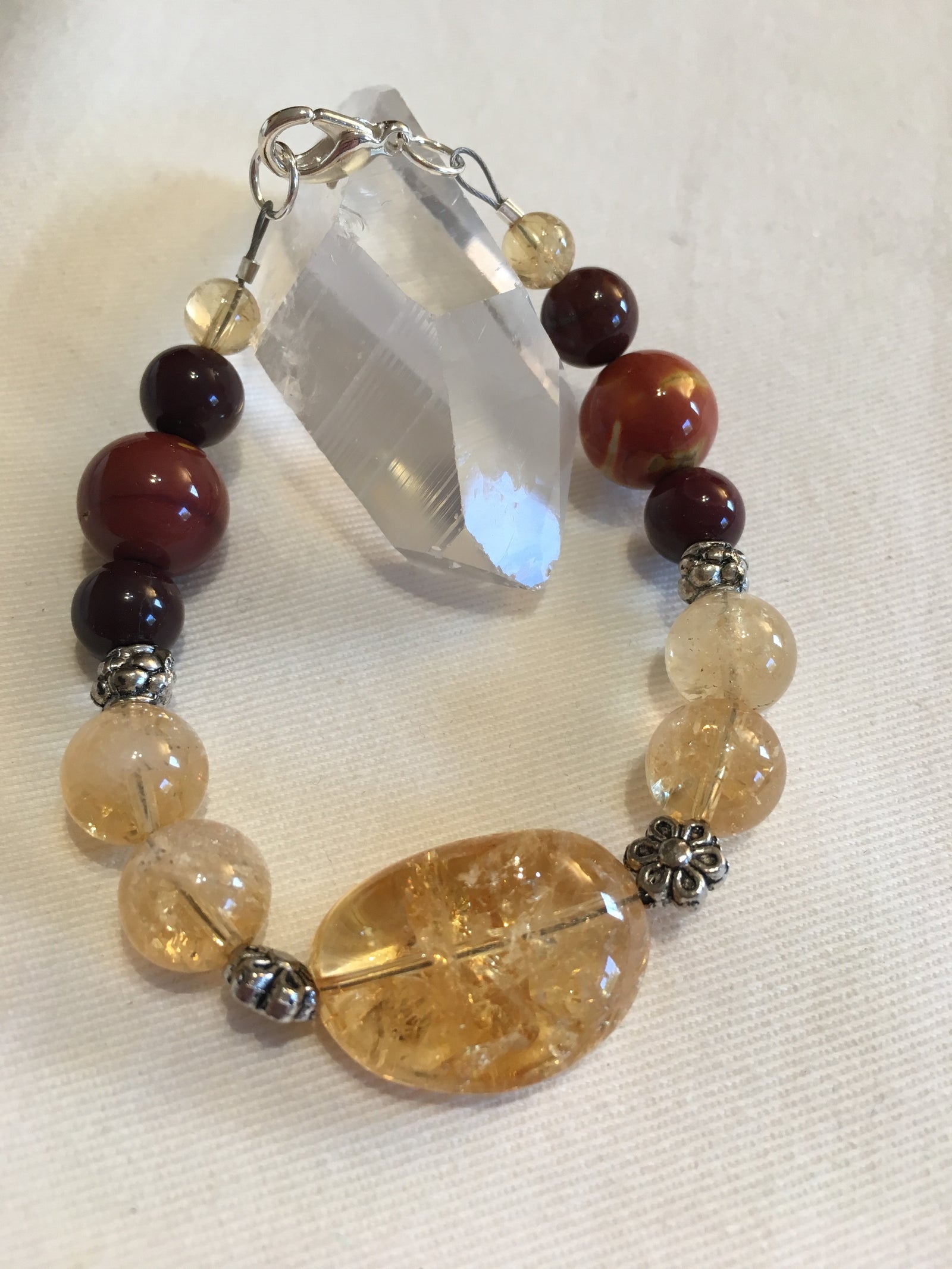 Citrine and Mookaite Bracelet
