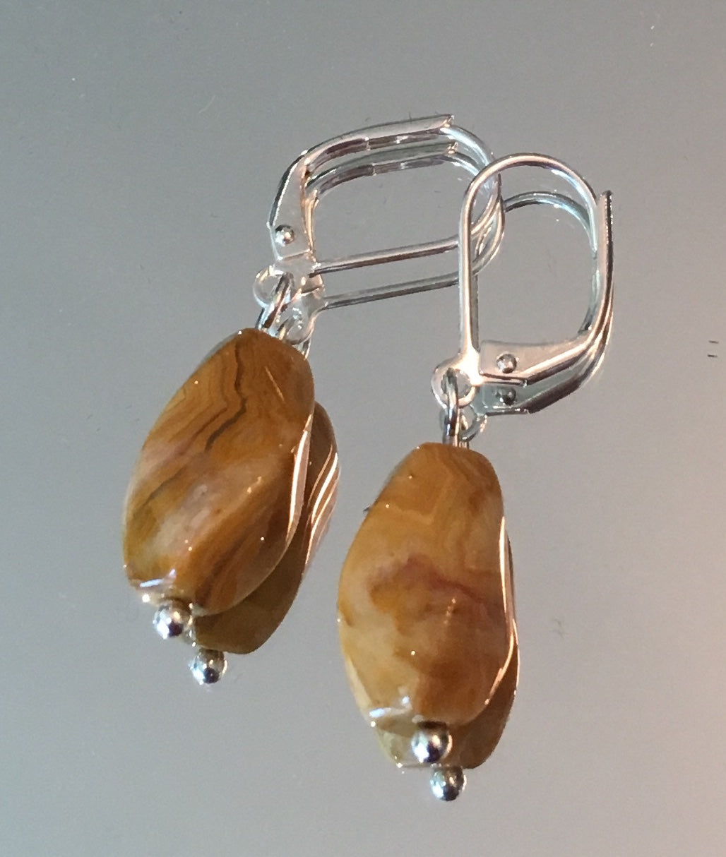Crazy Lace Agate Twist Earrings