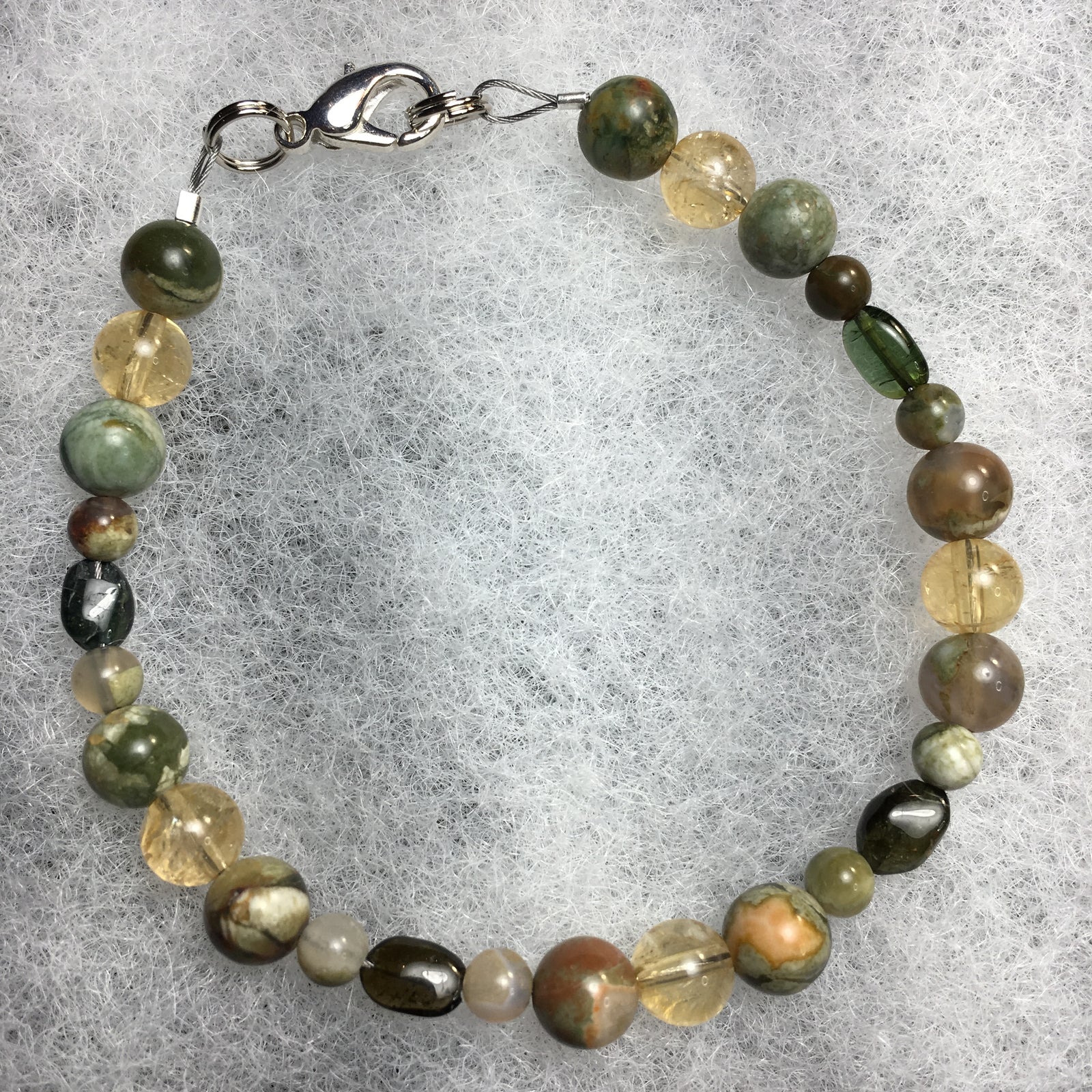 Rhyolite, Citrine, Tourmaline Bracelet